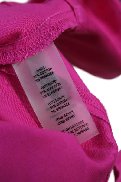Karl Lagerfeld Women Shirt Dress Pink Collar Short Sleeve Cotton Size 2
