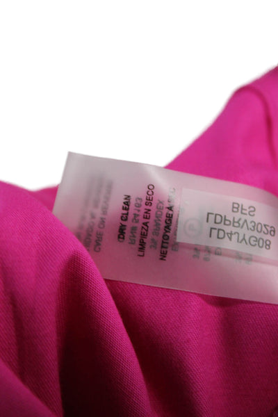 Karl Lagerfeld Women Shirt Dress Pink Collar Short Sleeve Cotton Size 2