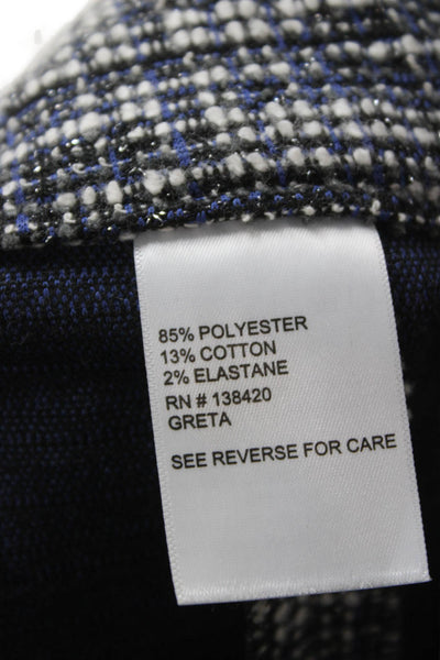 Etcetera Womens Dress Pants Blue Polyester Checked Pull On Fall Size 6