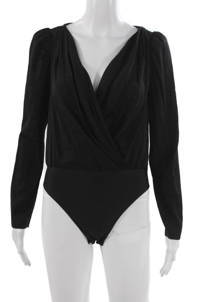 Milly Women One Piece Bodysuit Black Polyester Long Sleeve Elegant Size S