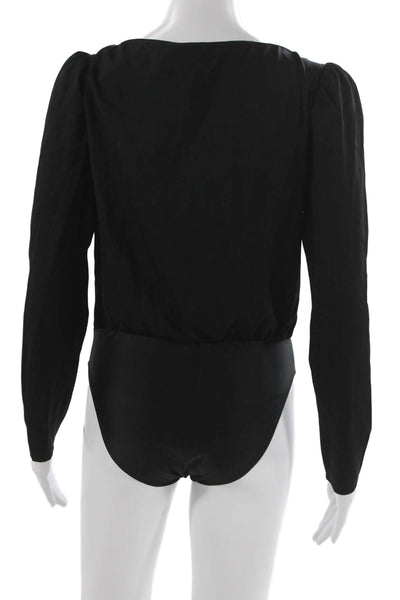 Milly Women One Piece Bodysuit Black Polyester Long Sleeve Elegant Size S