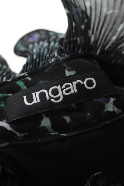 Ungaro Womens Halter Tunic Tank Black Animal Print Size 2XL