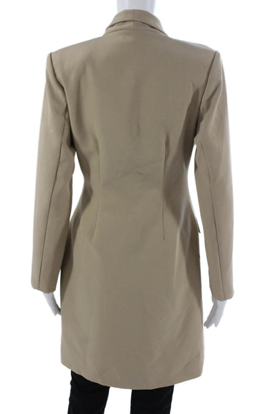 Area Stars Womens Beige Blazer Dress Long Sleeve Button Polyester Size S