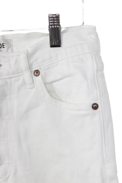 Agolde Womens Straight White High Rise Cotton Jeans Size 24