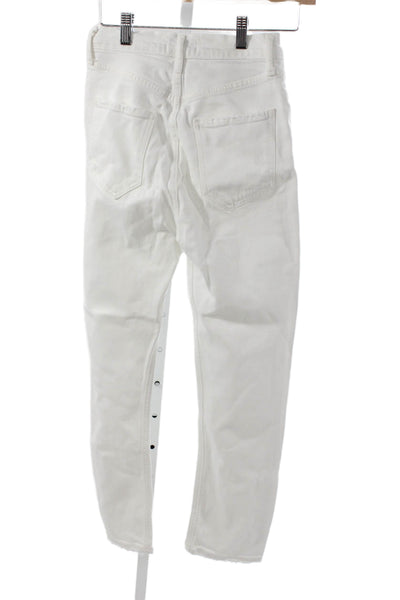 Agolde Womens Straight White High Rise Cotton Jeans Size 24