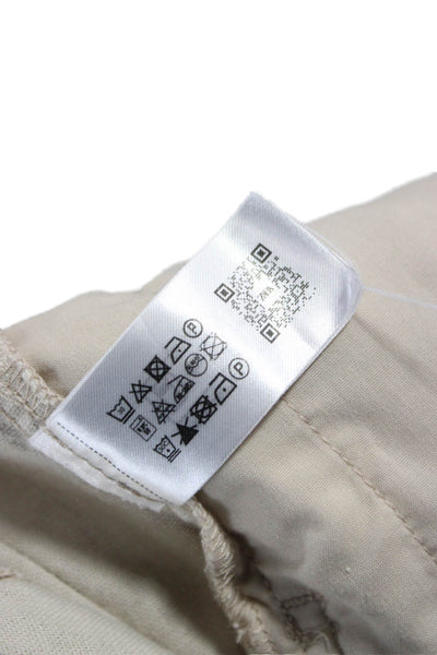 Zara Women Jogger Pants Beige Viscose Blend Button Solid Spring Size XS