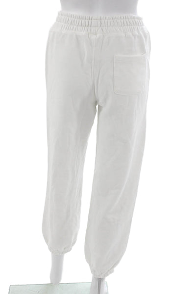 Elan Women Jogger Pants White Cotton Pull On Size S
