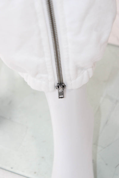 Elan Women Jogger Pants White Cotton Pull On Size S