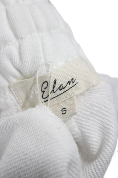 Elan Women Jogger Pants White Cotton Pull On Size S