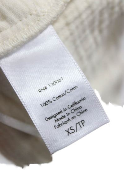 L Space Womens Cropped Halter Tank Ivory Cotton Tie Sleeveless Size XS