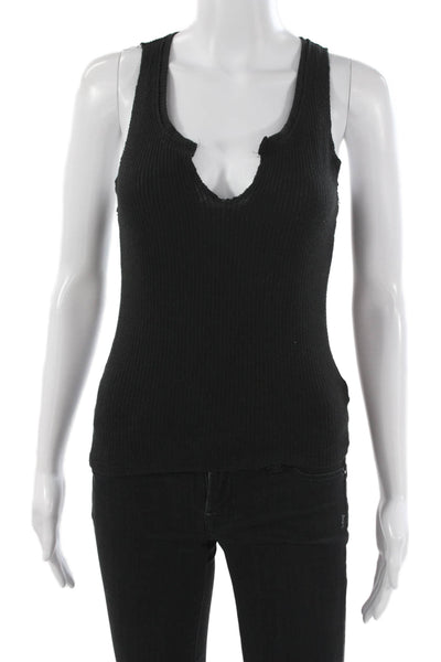 Project Social T Womens Basic Tank Black V Neck Sleeveless Size XS