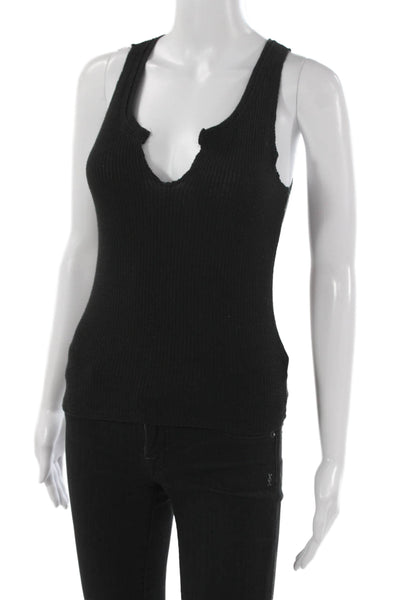 Project Social T Womens Basic Tank Black V Neck Sleeveless Size XS