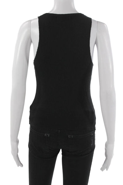 Project Social T Womens Basic Tank Black V Neck Sleeveless Size XS