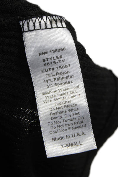 Project Social T Womens Basic Tank Black V Neck Sleeveless Size XS