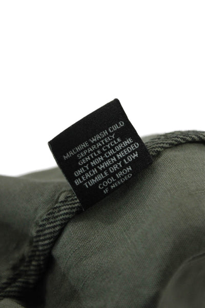 Evereve Women Military Jacket Green Linen Blend Long Sleeve Snap Size S