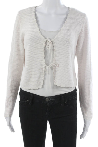 Splendid Womens Ivory V-Neck Long Sleeve Cardigan Size S