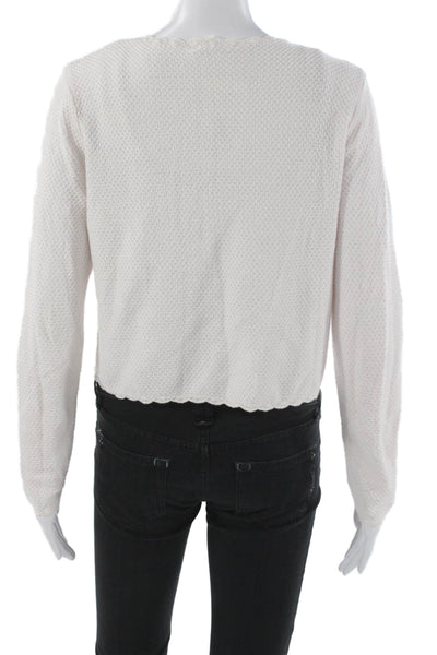 Splendid Womens Ivory V-Neck Long Sleeve Cardigan Size S