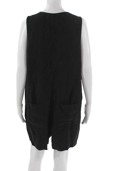 Hatch Women Maternity Romper Black V-Neck Sleeveless Button Tencel Short Size 3