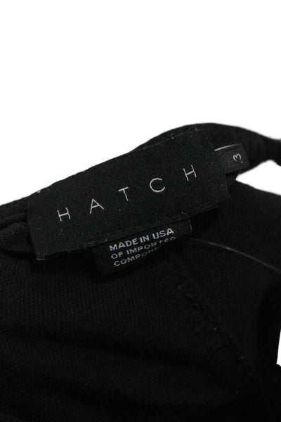 Hatch Women Maternity Romper Black V-Neck Sleeveless Button Tencel Short Size 3
