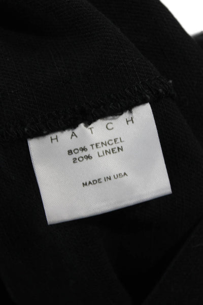 Hatch Women Maternity Romper Black V-Neck Sleeveless Button Tencel Short Size 3