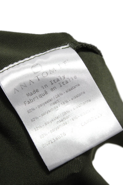 Anatomie Women Basic Polyester Long Sleeve Round Neck Green Blouse Size M