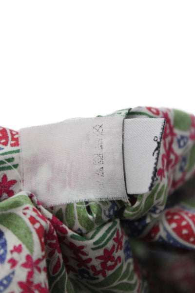 J Crew Womens Basic Floral Collared Long Sleeve Cotton Blouse Button Size 4