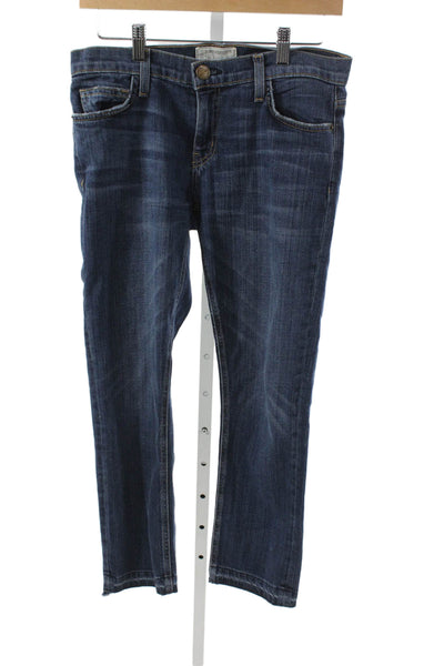 Current/Elliott Womens Cropped Blue Jeans Mid Rise Cotton Size 26