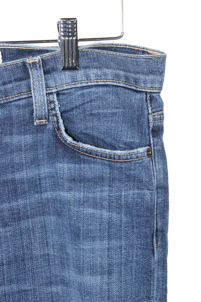 Current/Elliott Womens Cropped Blue Jeans Mid Rise Cotton Size 26