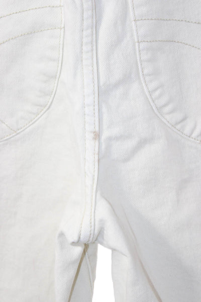 Rollas Womens Wide Leg Jeans Ivory Zip Cotton Blend Size 26