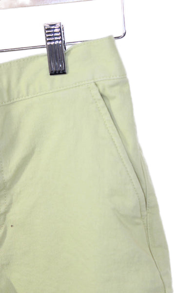 Oak + Fort Women Chino Pants Green Cotton Button Closure Size S