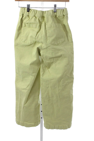 Oak + Fort Women Chino Pants Green Cotton Button Closure Size S