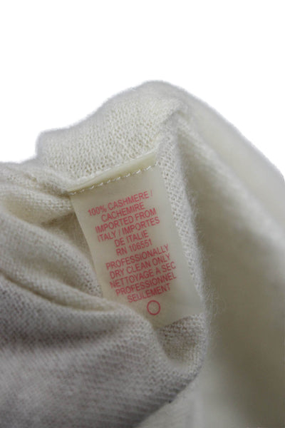 Calypso Saint Barth Women Cardigan Cashmere V-Neck Ivory Short Sleeve Size XS