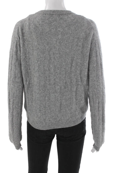 J Crew Womens Gray Geometric Crew Neck Cardigan Long Sleeve Size 2XS