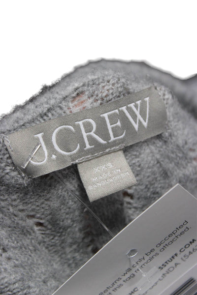 J Crew Womens Gray Geometric Crew Neck Cardigan Long Sleeve Size 2XS