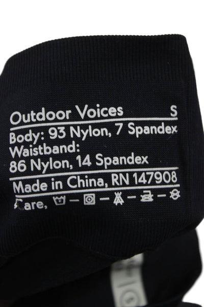 Outdoor Voices Women Ankle Leggings Black Nylon Size S