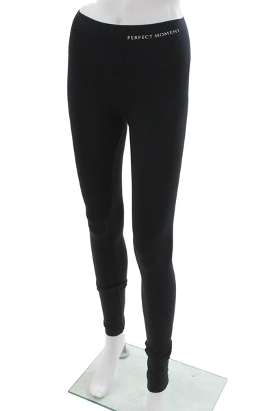 Perfect Moment Women Ankle Leggings Black Polyamide Solid Fall Size S