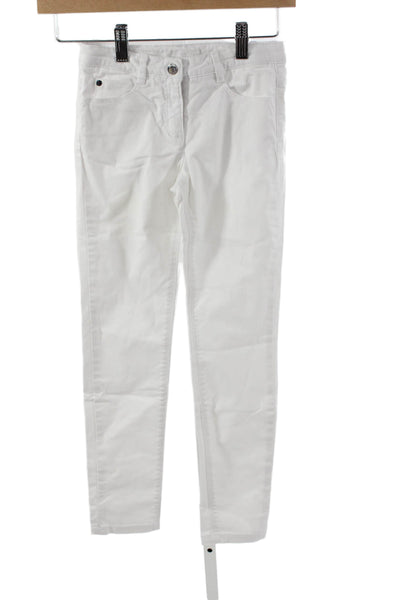 Jacadi Girls High Rise Skinny Leg Denim Jeans White Size 8
