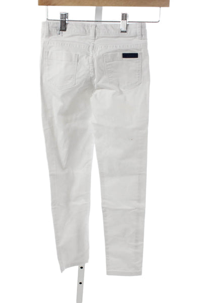 Jacadi Girls High Rise Skinny Leg Denim Jeans White Size 8
