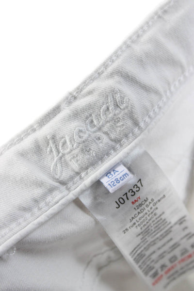 Jacadi Girls High Rise Skinny Leg Denim Jeans White Size 8
