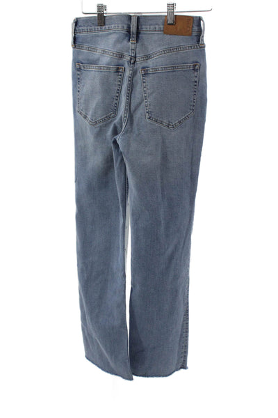 J Crew Womens Straight High Rise Blue Cotton Jeans Size 24