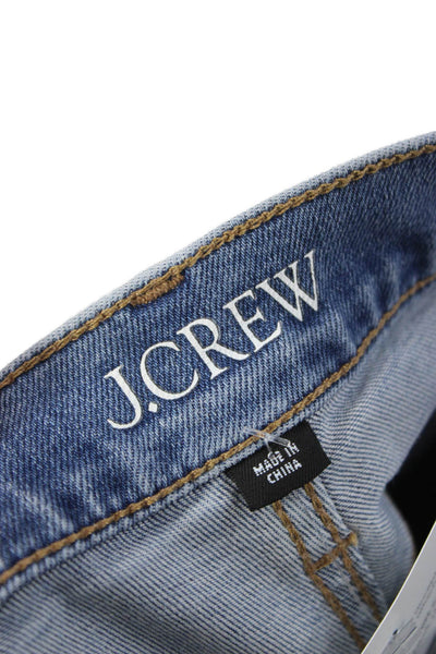 J Crew Womens Straight High Rise Blue Cotton Jeans Size 24