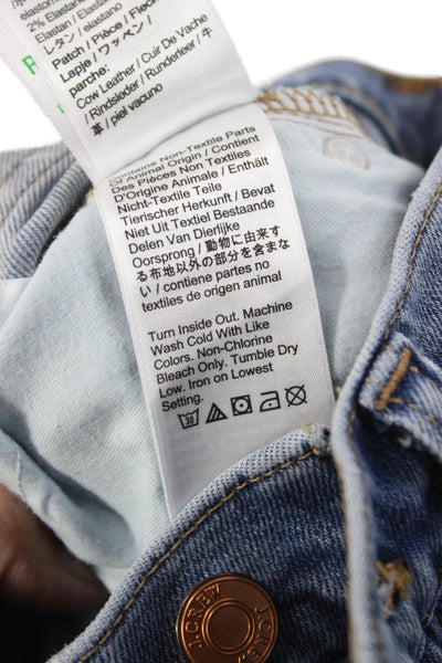 J Crew Womens Straight High Rise Blue Cotton Jeans Size 24