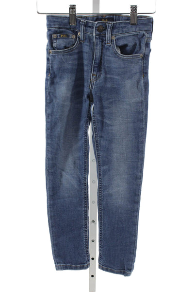 Polo Ralph Lauren Girls High Rise The Tompkins Skinny Jeans Blue Size 7