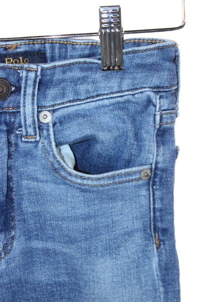 Polo Ralph Lauren Girls High Rise The Tompkins Skinny Jeans Blue Size 7