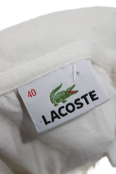 Lacoste Women Striped Cotton Polo Collared Short Sleeve Nautical Size 40