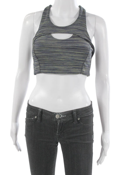 Free People Women Sports Bra Multicolor Striped Polyester Pullover Size S