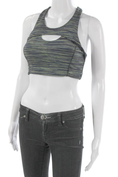 Free People Women Sports Bra Multicolor Striped Polyester Pullover Size S