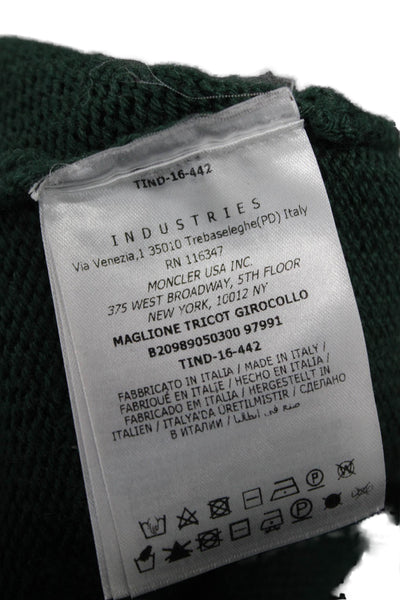 Moncler Women Military Green Virgin Wool Mock Neck Pullover Sweater Size M