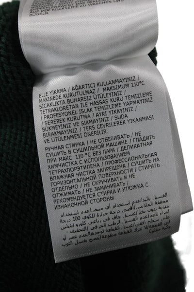 Moncler Women Military Green Virgin Wool Mock Neck Pullover Sweater Size M
