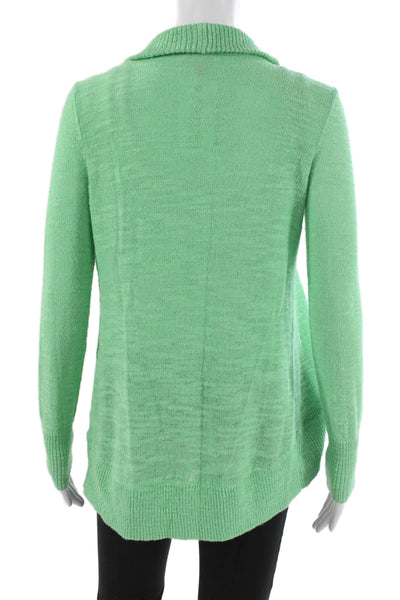 Lilly Pulitzer Womens Collared Viscose Green Cardigan Long Sleeve Size S